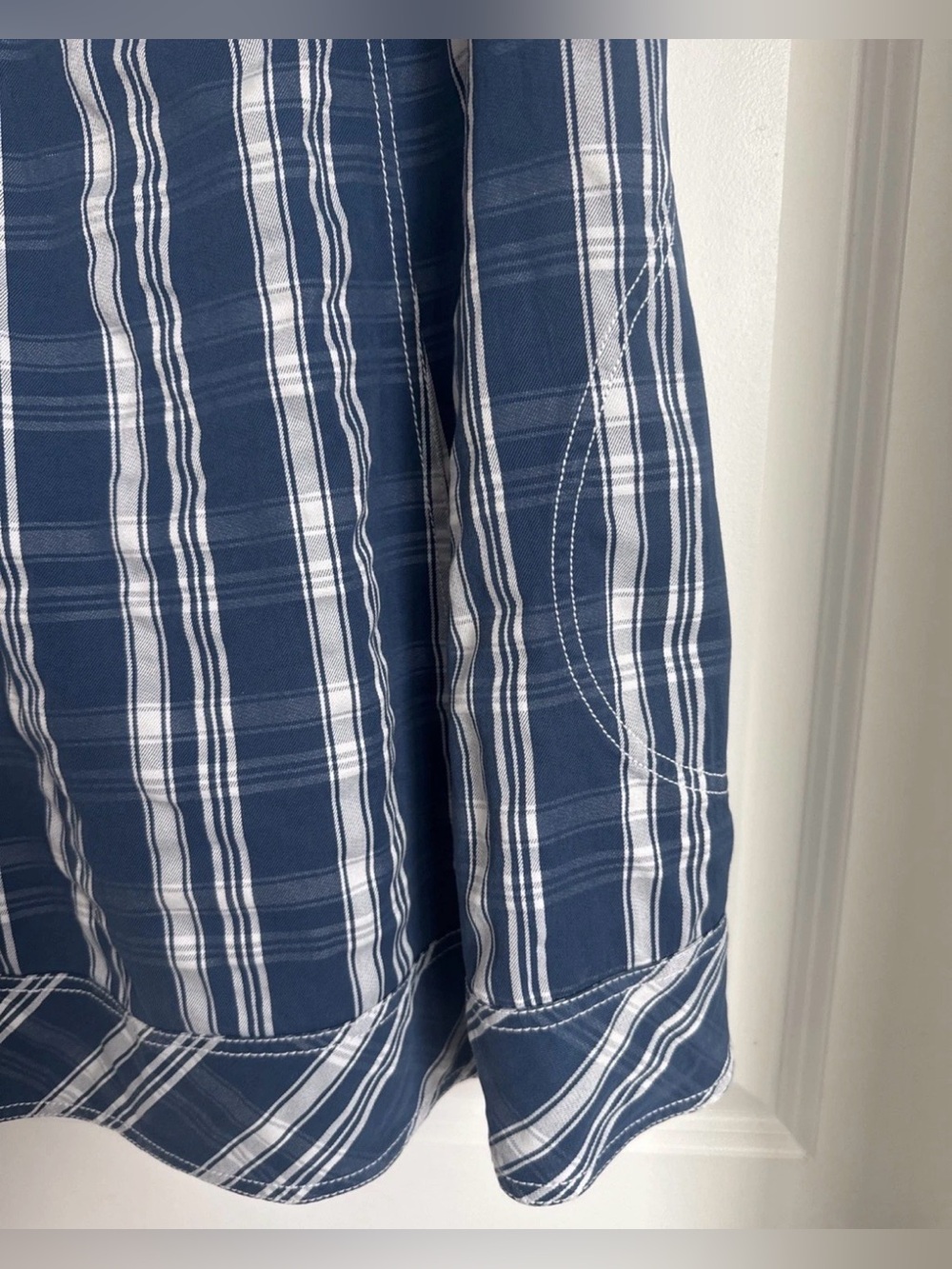 Pilcro Navy and White Striped Tie-Shoulder Mini Dress - Picture 5 of 8